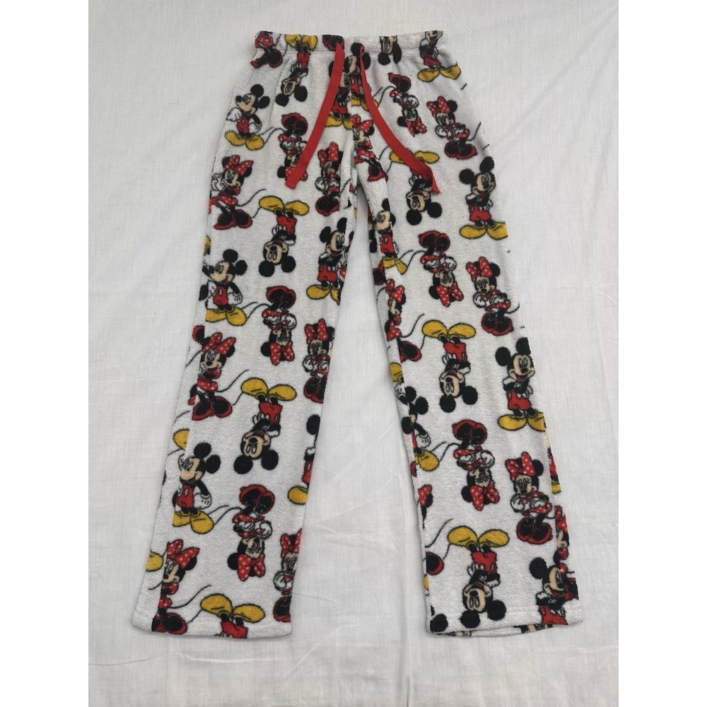 Disney Minnie Mouse Pajama Pants Woman's Size S White  Lounge Sleep‎